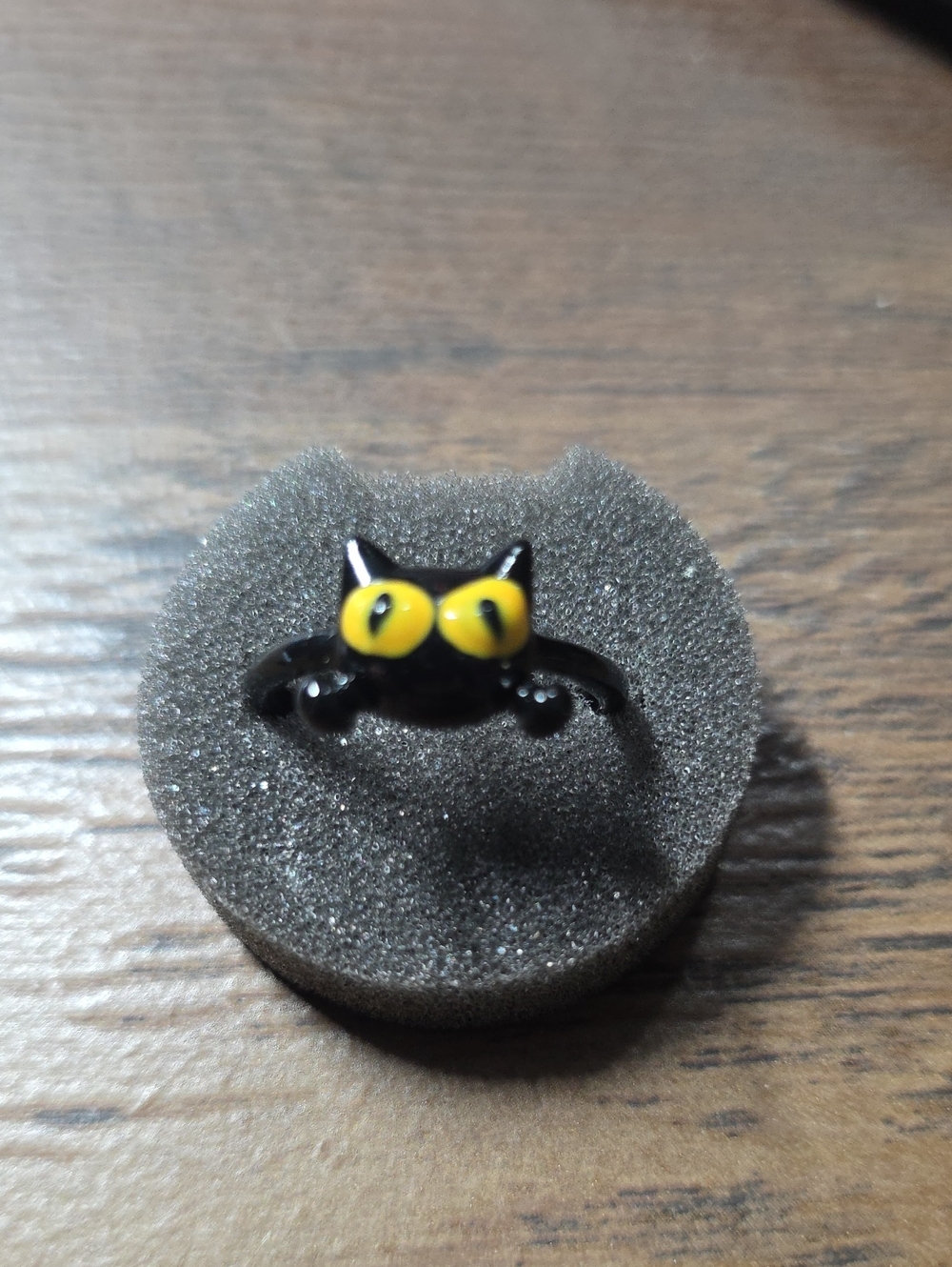 Black Cat Collar Charm with Yellow Eyes - Unbranded